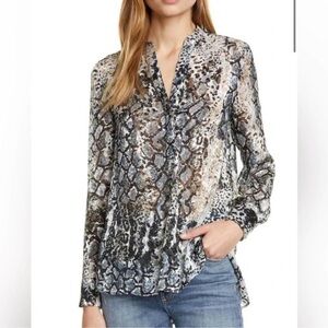 Alice + Olivia Amos burnout animal print top